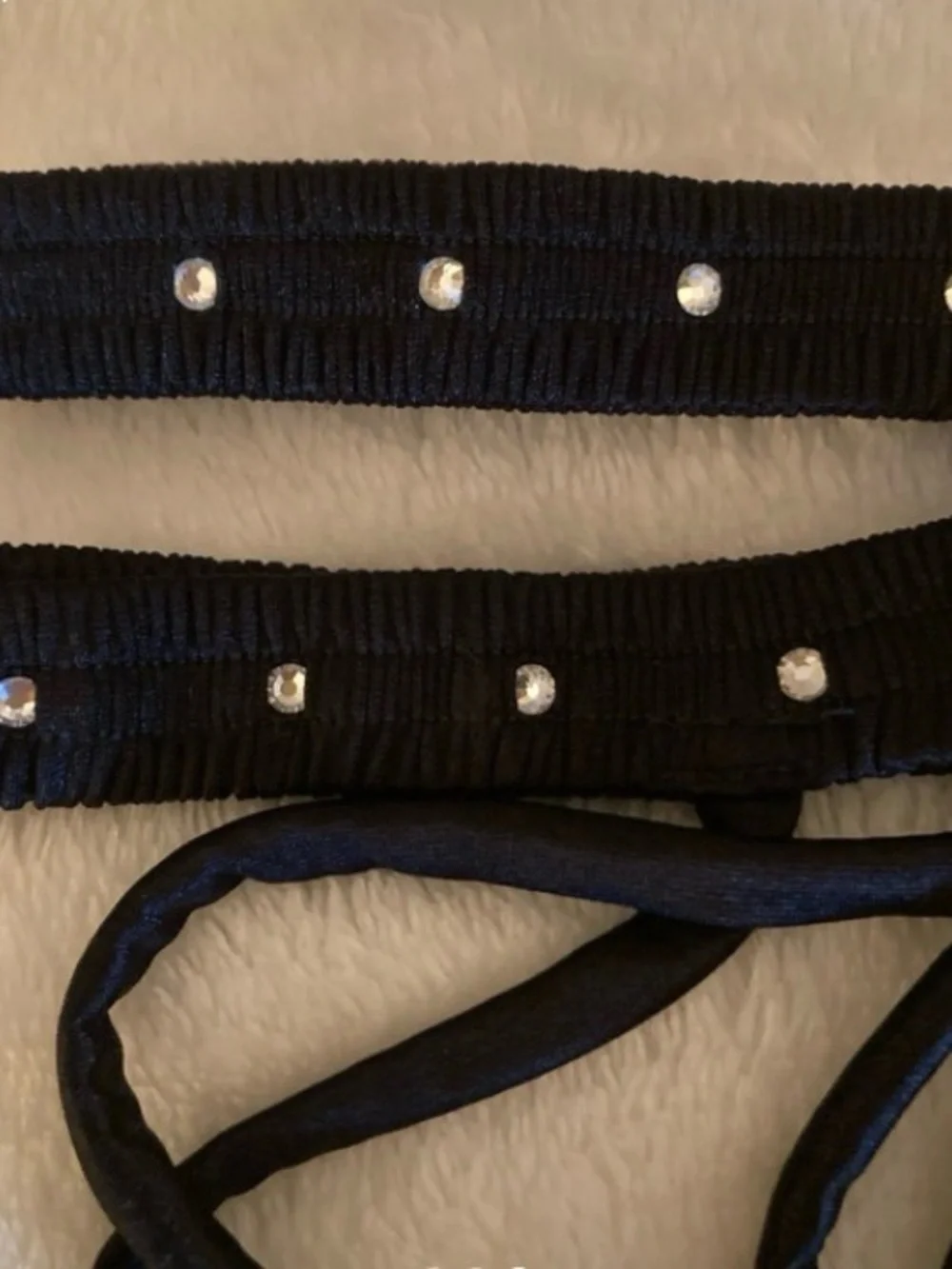 Black Rhinestones Leg Wraps OS